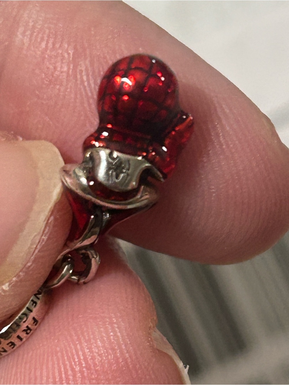 Pandora Red Enamel Reptile Charm with Silver Accents - Picture 2 of 7